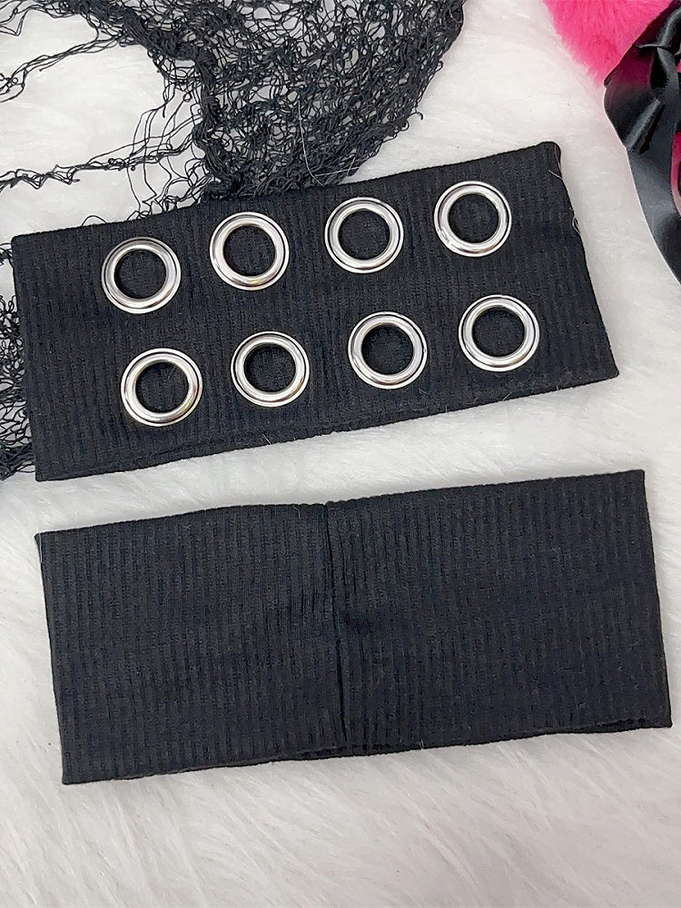 Cutout Punk Black Pop Y2K Details Haarband