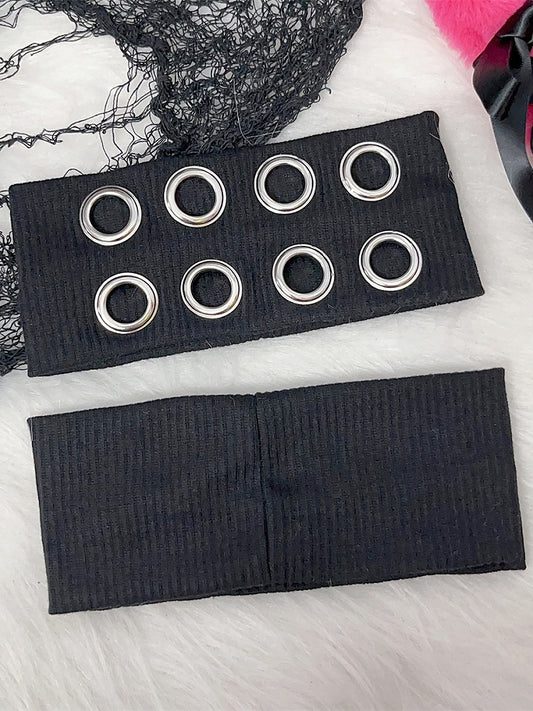 Cutout Punk Black Pop Y2K Details Haarband