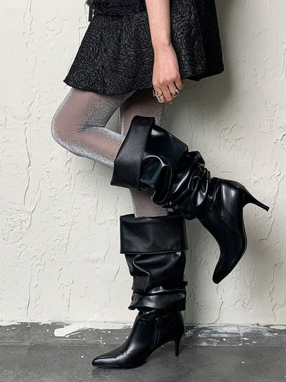 ライトグレー Y2K シマーリングタイツ