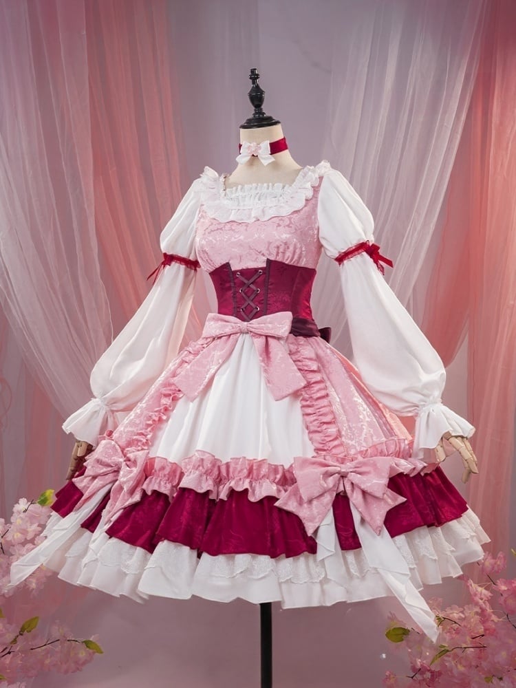 Honkai Impact 3 Elysia Pink Boning Dress Lolita-Style Cosplay Kostüm