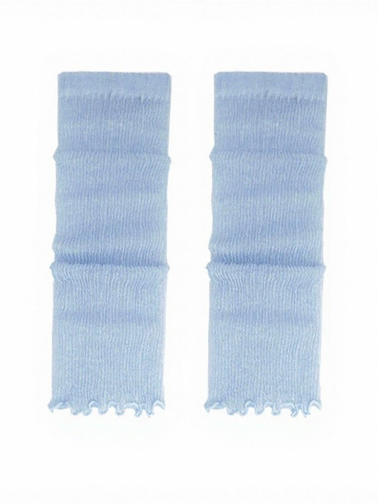 Ribbed Semi-sheer Ruffle Leg Warmers - ModaSwings