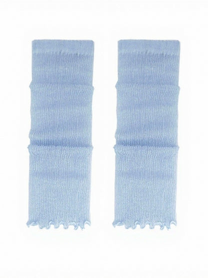Ribbed Semi-sheer Ruffle Leg Warmers - ModaSwings