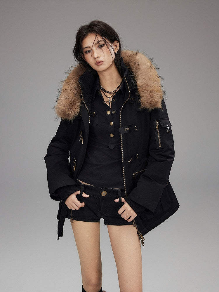Button Knit Cuffs Black - Shirt Sleeve Long Slim-fitting