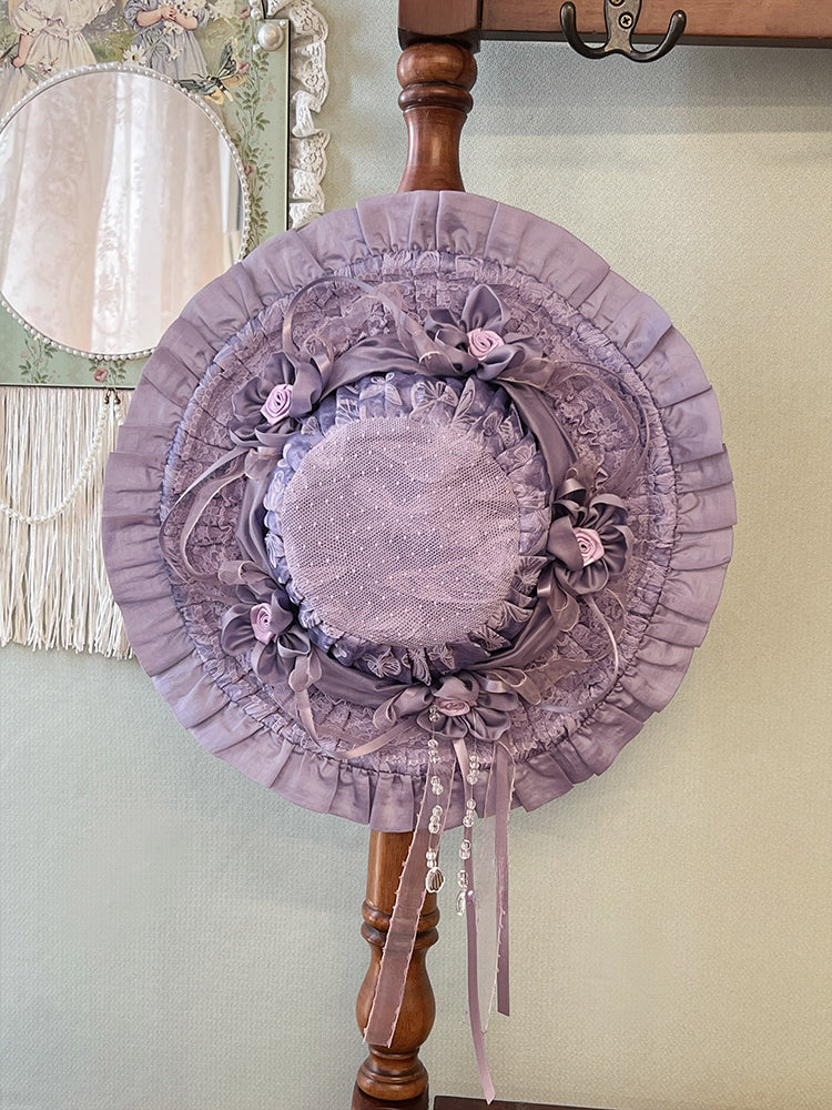 Purple Red Blue Black Hat / Beige