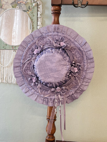 Purple Red Blue Black Hat / Beige