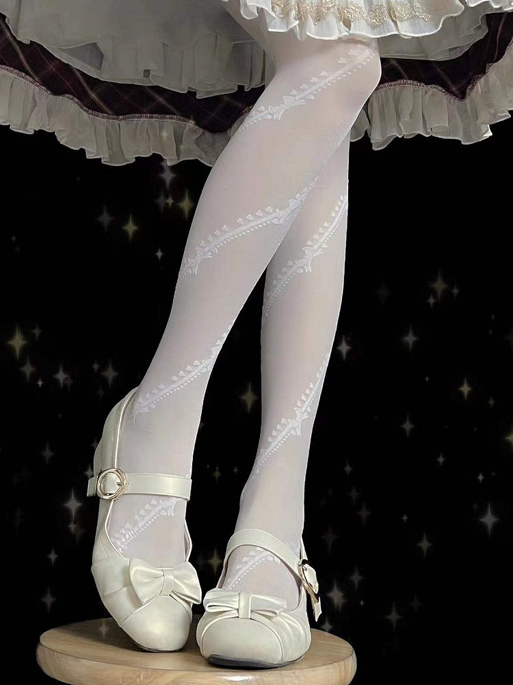 6 Optionen Halbtransparente Lolita-Strumpfhose mit Print