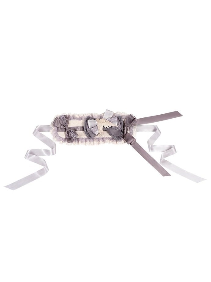 Lavender Satin Bow Hairband - Yimu Walnut