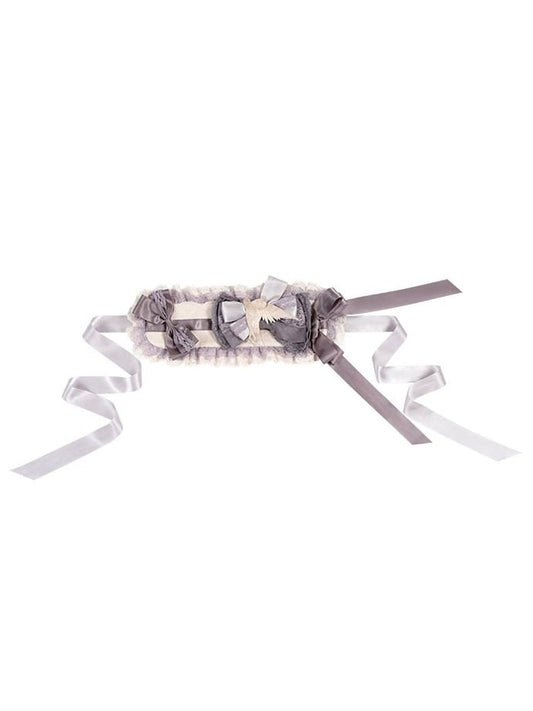Lavender Satin Bow Hairband - Yimu Walnut