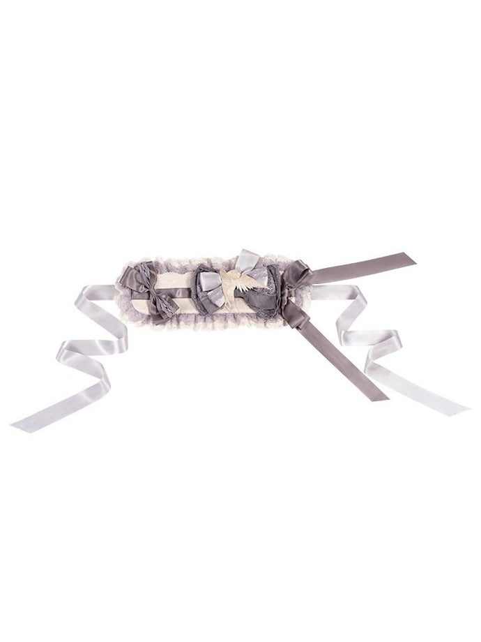 Lilac Satin Bow Hair Accessory - Yimu Walnut