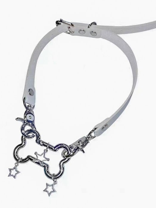 PU Star & Bone Pendant Choker - Kiwi Store