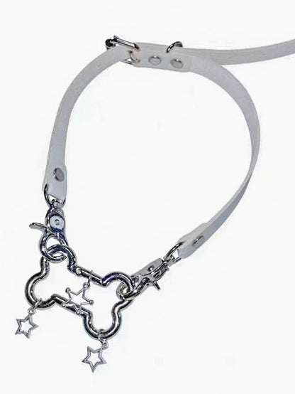 PU Star & Bone Pendant Choker - Kiwi Store