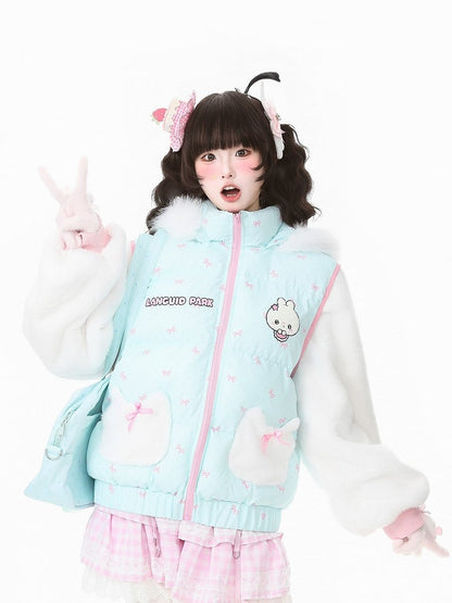 with Closure Teal Green Blouson Zip Daily Kawaii Jacket