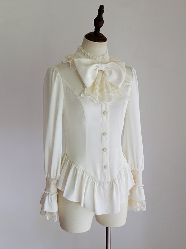 Beige Long-Sleeve Lolita Blouse - Sweet Dream