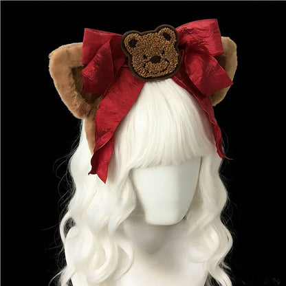 Ear with Decorated Bear KC Bow