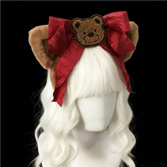 Ear with Decorated Bear KC Bow