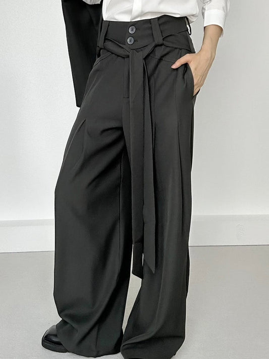 Pants High-waisted Ouji Dark Button Lolita Zipper Fly with Green Closure