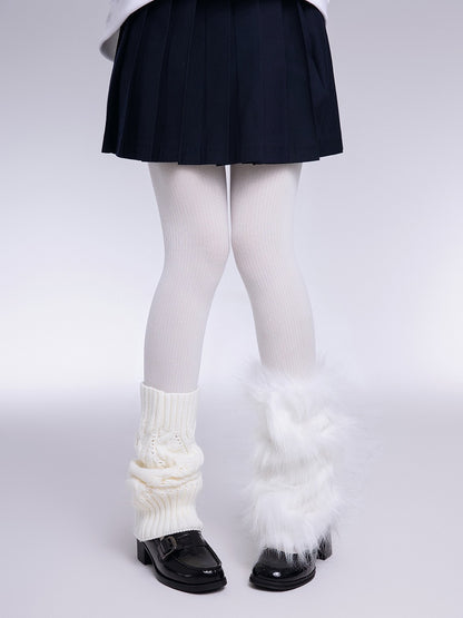 Y2K Black/White Plush Leg 20CM/30CM/40CM Warmers