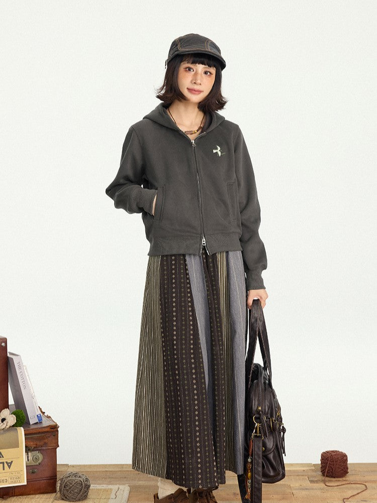 Hoodie Options Placket Zipper Gray Double-Pull 3