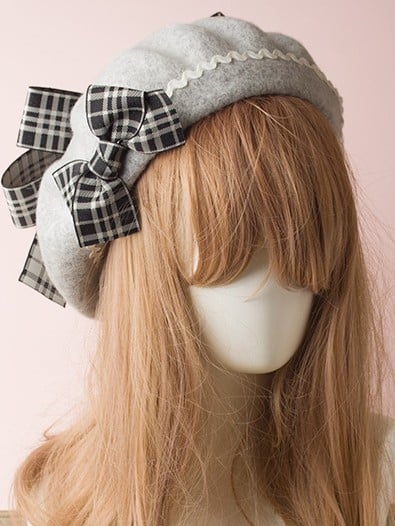 Bowknot Options Color 4 Beret Plaid