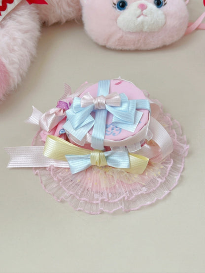 Yellow Mini / Sweet Bows Pink Hat Decorated