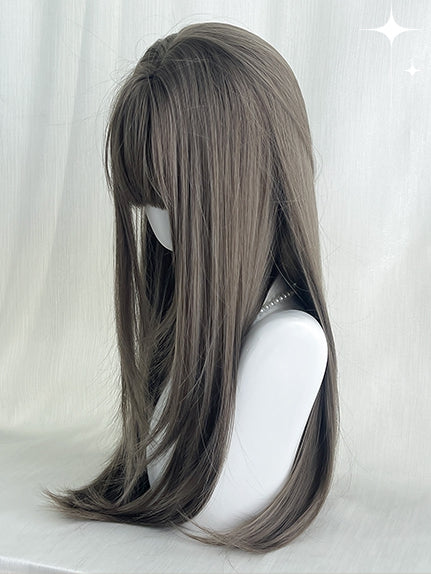 Bangs Long Wigs Middle-parted/Full Straight Brown 70cm