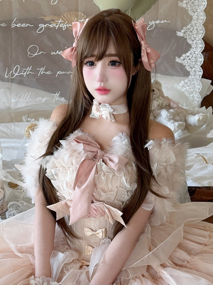 Feather Shawl Pink Soft Elegant - Diamond Honey