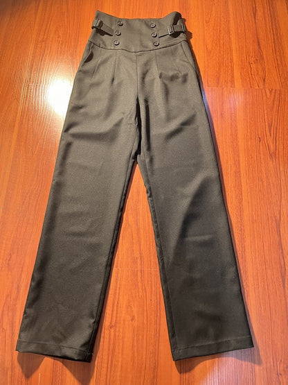 Black Corset Waist Fashion Belt Lolita Pants Ouji High