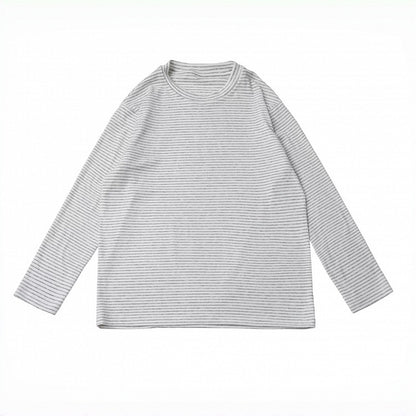Light Gray Striped Long Sleeve Base Layer Top - PINK SAVIOR