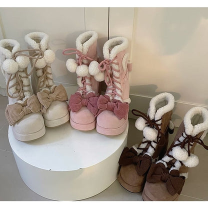 Apricot Sweet - Platform Lolita for Sole 6cm/8.5cm Winter Boots