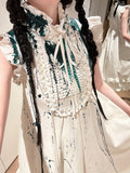 Guro Lolita Dress with Green Blood Splatter - Blossom Herald