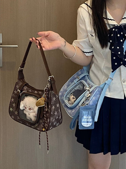 Y2K Star Denim Crossbody Bag