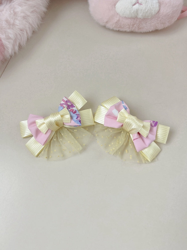 Hairclip Pink / Bowknot Yellow