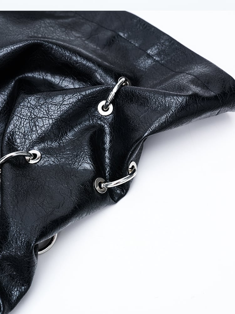 ゴシックパンクメタルリング ブラックテックウェアレッグウォーマー