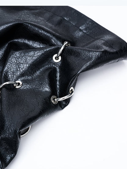 ゴシックパンクメタルリング ブラックテックウェアレッグウォーマー