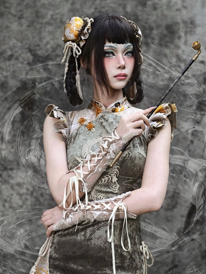 イエロータッセルのシノワズリヘアクリップヘッドピース