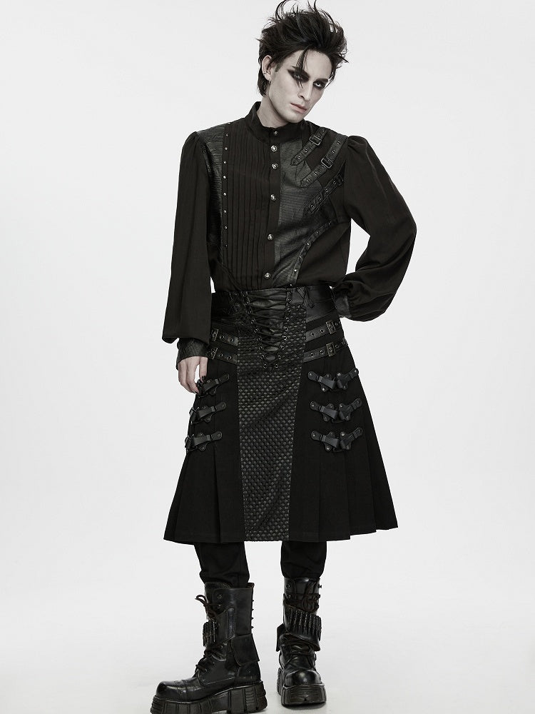Heavy-duty Black Men's Punk Skirt - Punk Rave