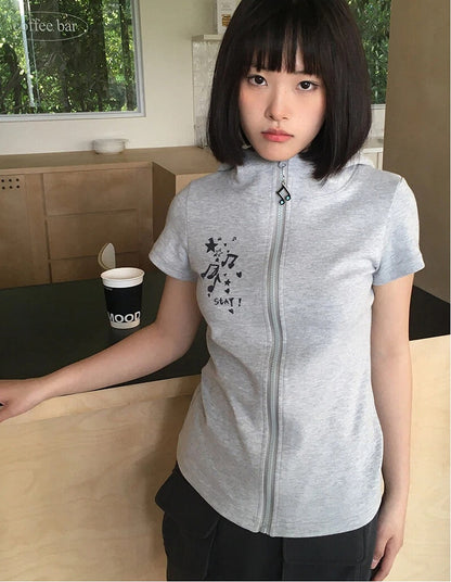 Light Hood and Music Bunny Ear Hoodie Graphic Note with Gray