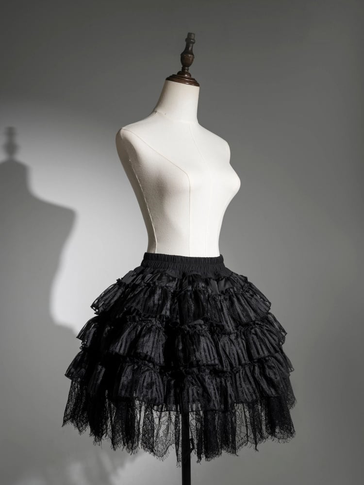 Schwarzer Lolita-Rock mit Pumphosenfutter