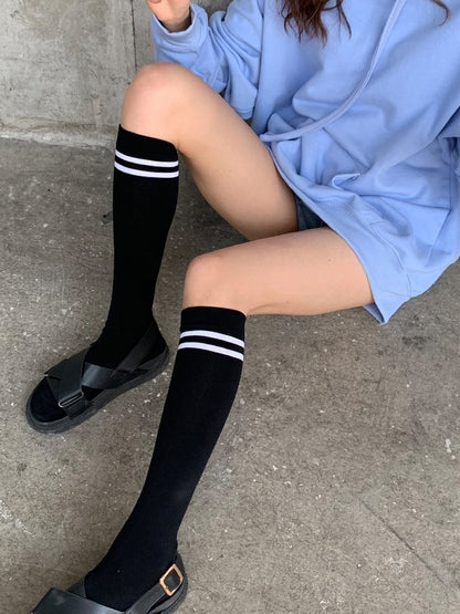 JK Socks 3 Calf Double-Stripe Colors