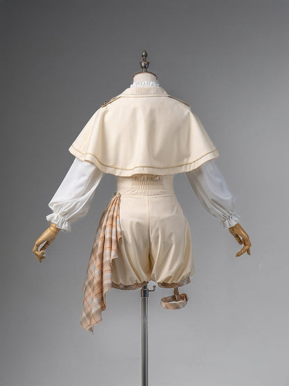 Lolita Shorts Waist - and Shirt Outfit + High Cape Prince Ouji Gold White