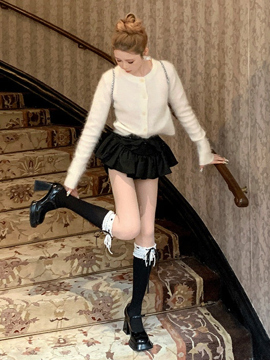 スイートなレーストリムの蝶結びソックス