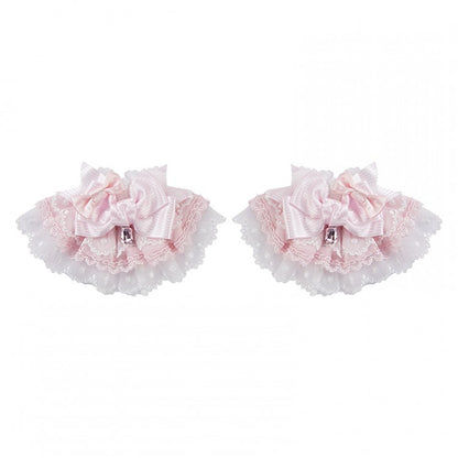 Rosa/weiße Handfesseln mit Schleife