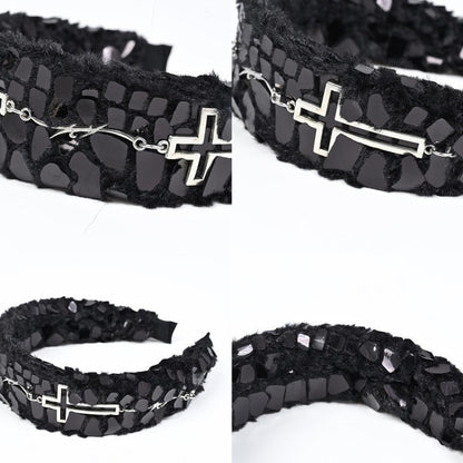 Gothic Cross Snake Skin Black KC