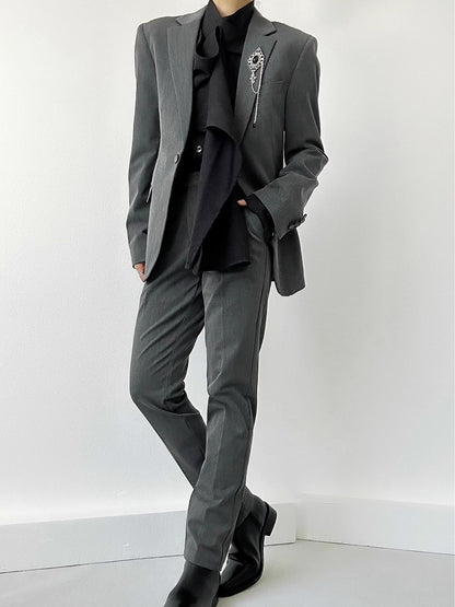 with Gray Ouji Shoulder Back Lolita Slit Blazer Pads Unisex