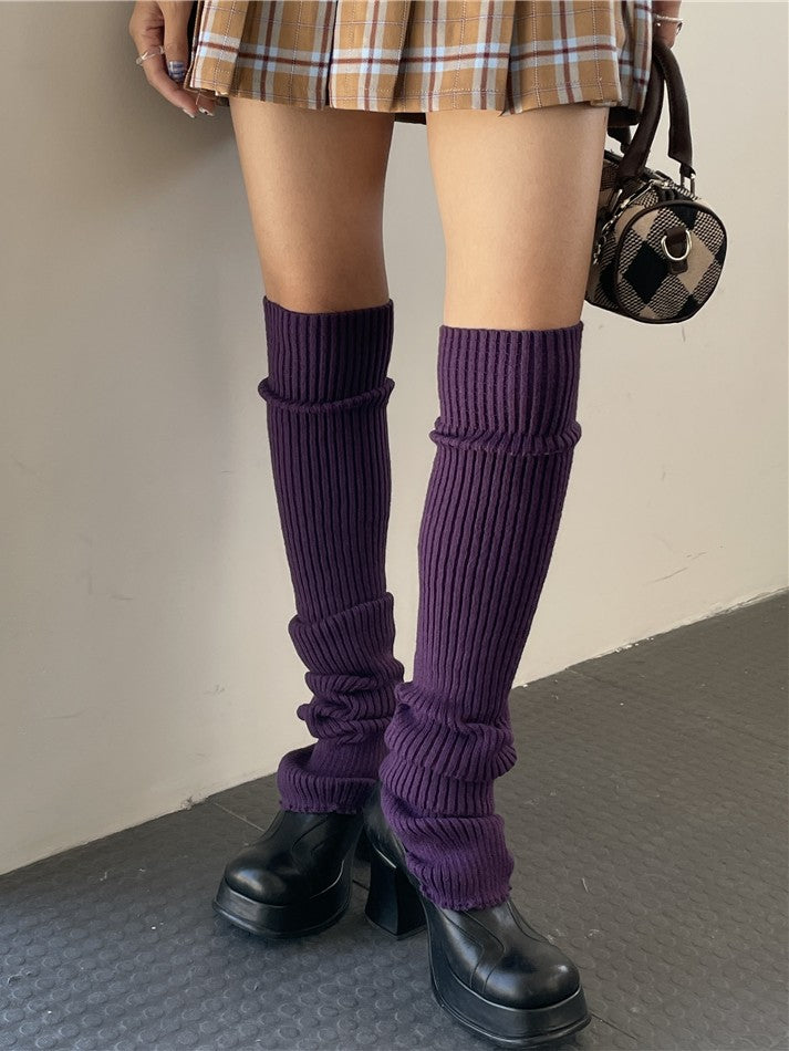 Options Detachable Color Knitted 7 With Leg Warmers Ribbon 75CM Bow