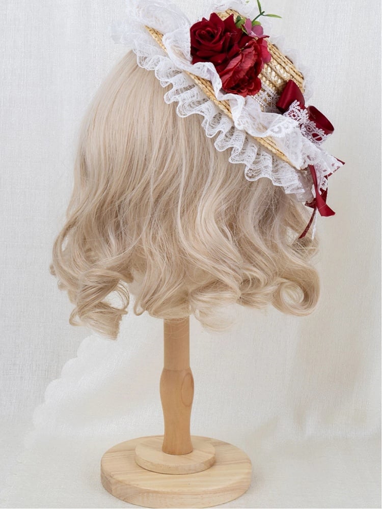 Mini-chapeau de paille Lolita 4 couleurs