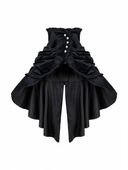 Gothic Ouji 5-Piece Ensemble: Poet Sleeve Shirt, Bloomers, Corset, Mini Hat & Bow Tie - With PUJI