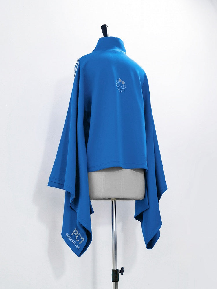Lolita with Wide Ouji Sleeves Techwear Blue Sporty Jacket Cyberpunk
