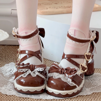 PU - Brown Mary Jane Sweet Platform Sole Shoes