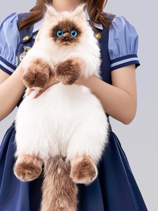 Large Siamese Cat Size - Bag Realistic Plush Backpack/Crossbody